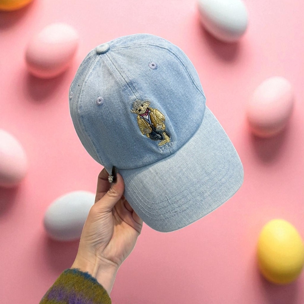 Polo by Ralph Lauren Light Blue Hat with Bear Design - Picture 3 of 8